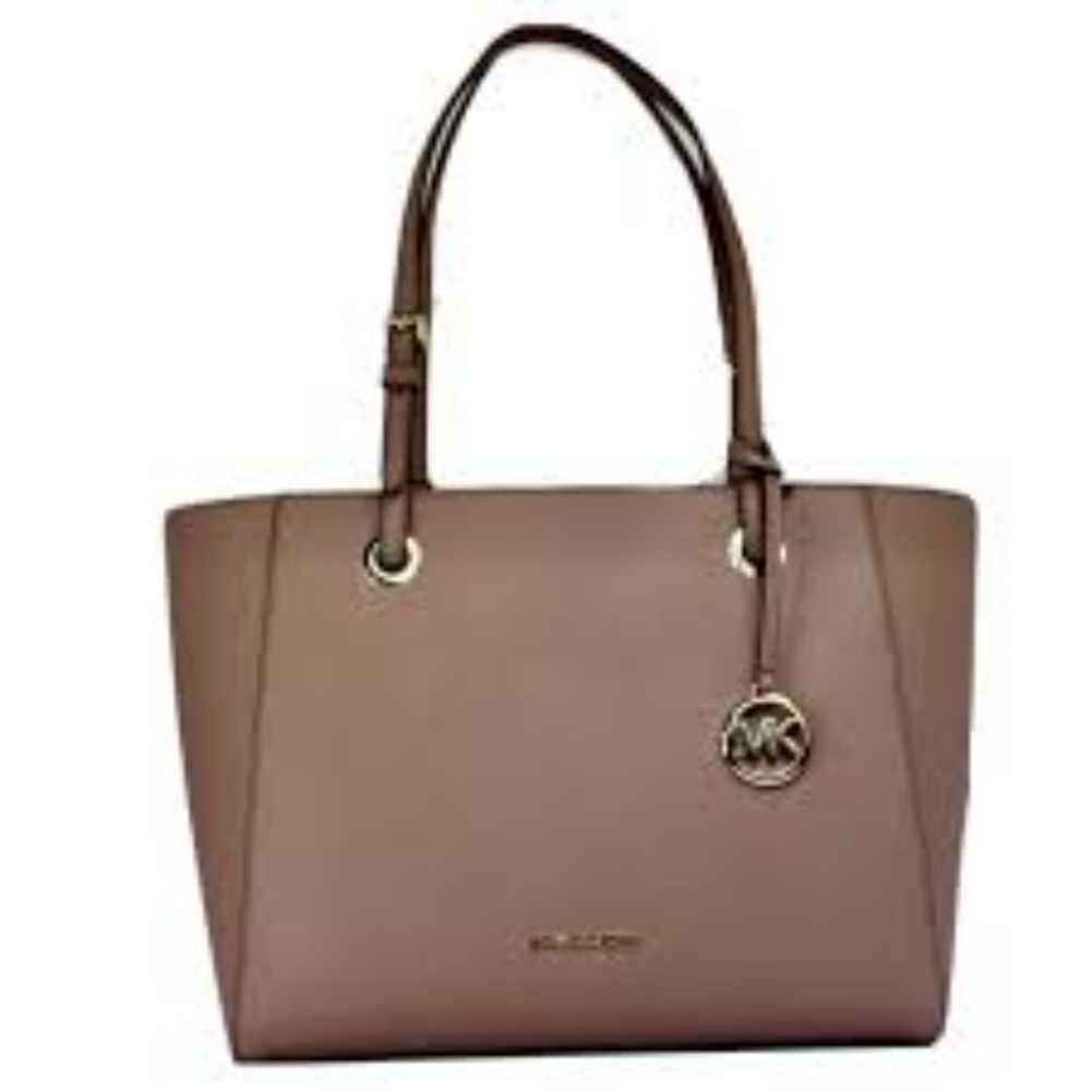 Michael Kors MK Saffiano Leather Tote in Dark Fawn Color RARE FIND!